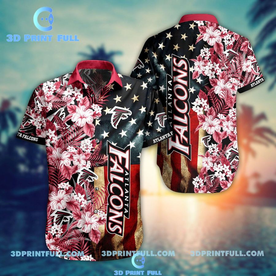 Atlanta Falcons Hawaiian Shirt Flag Flower