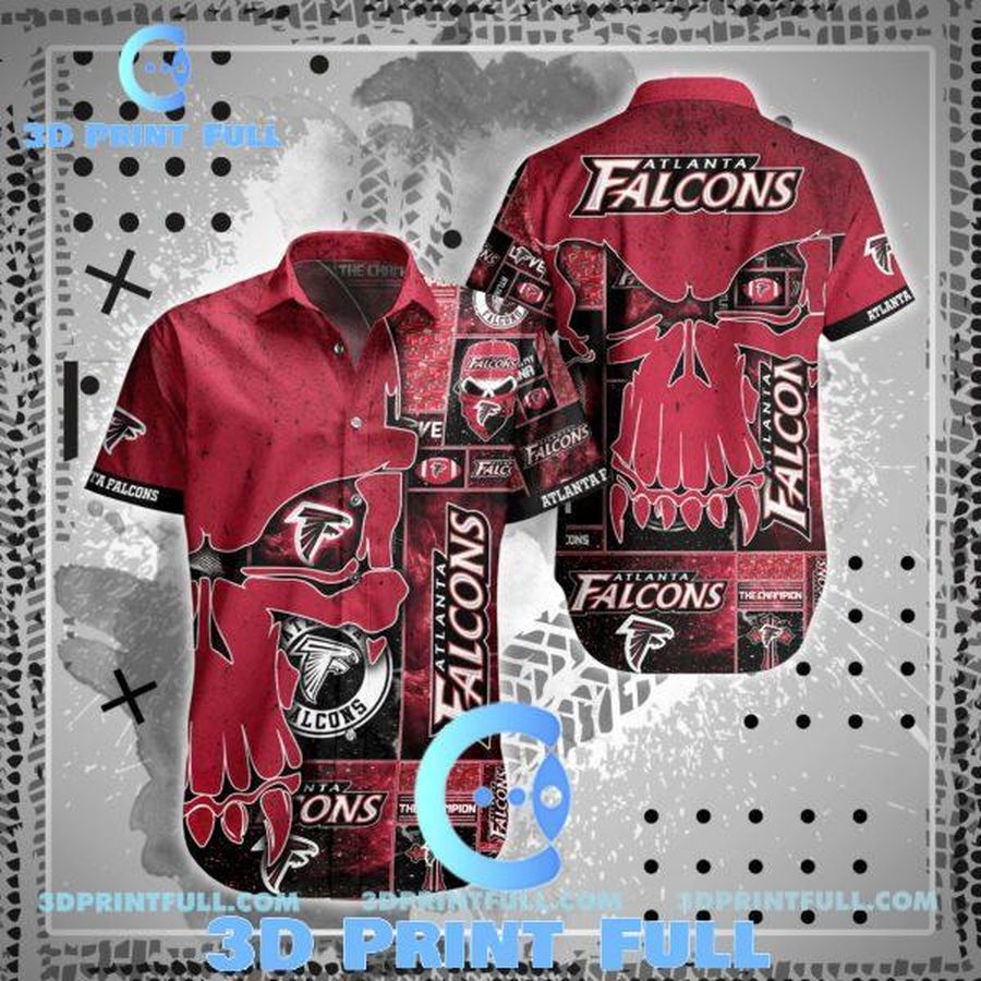 Atlanta Falcons Hawaiian Shirt Short Skull 3d