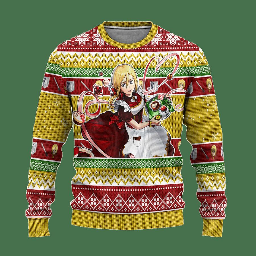 Attack On Titan Anime Historia Reiss Ugly Sweater Gifts, Attack On Titan Anime Gift Fan Ugly Sweater