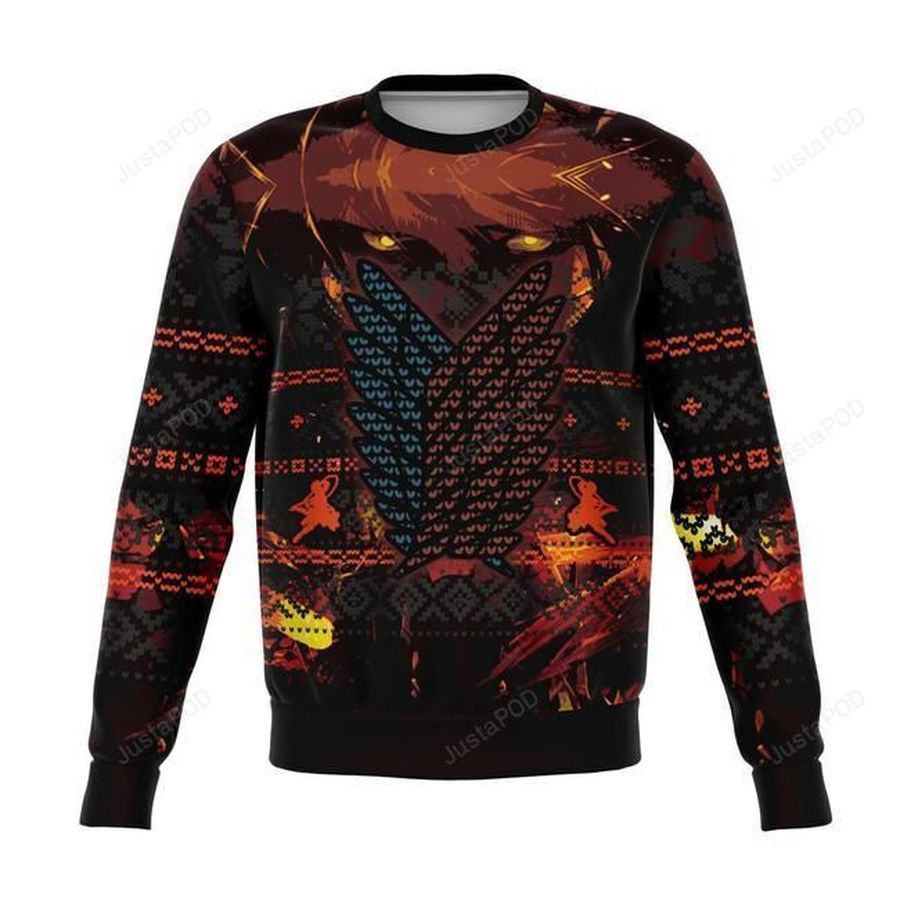 Attack On Titan Ugly Christmas Sweater, Ugly Sweater, Christmas Sweaters, Hoodie, Sweater