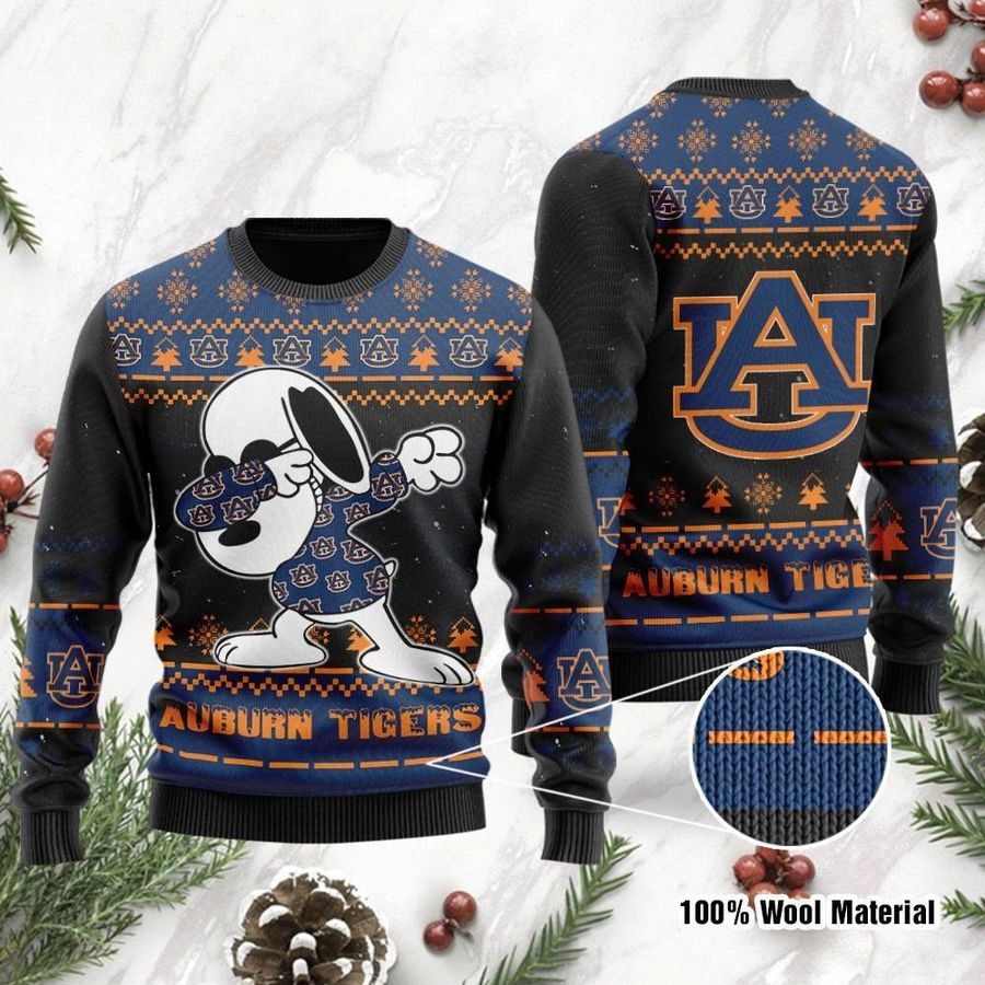 Auburn Tigers Snoopy Dabbing Ugly Christmas Sweater Ugly Sweater Christmas