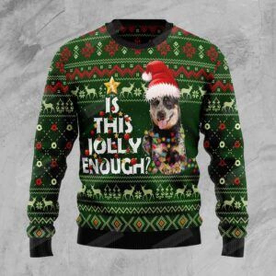 Australian Cattle Dog Jolly Ugly Christmas Sweater, All Over Print Sweatshirt