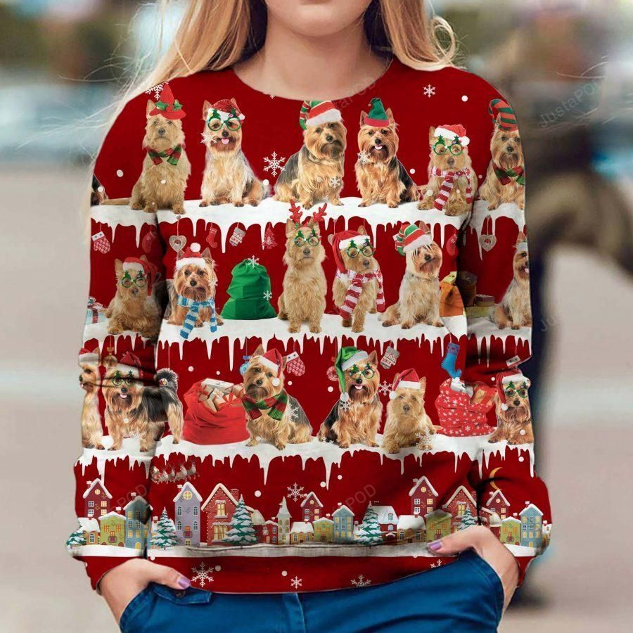 Australian Terrier Snow Christmas Ugly Sweater, Ugly Sweater, Christmas Sweaters, Hoodie, Sweater