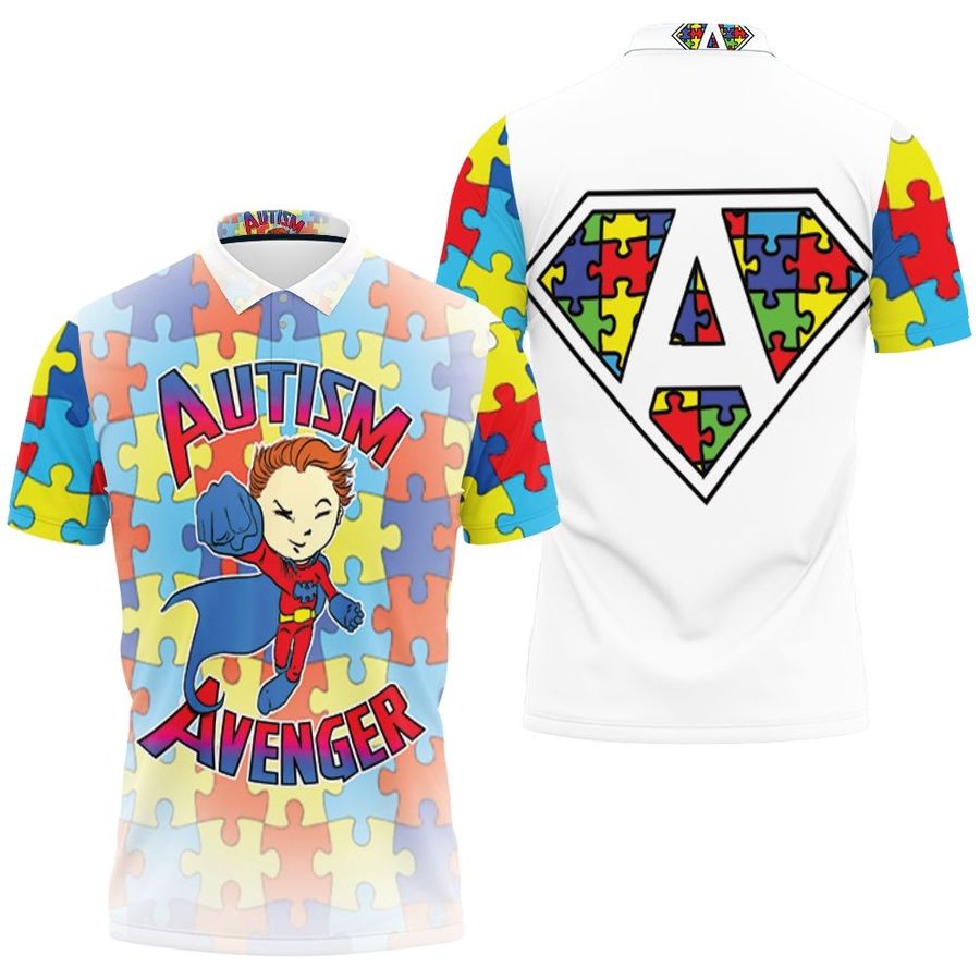 Autism Avenger – Autism Support Superhero Polo 3d T-shirt