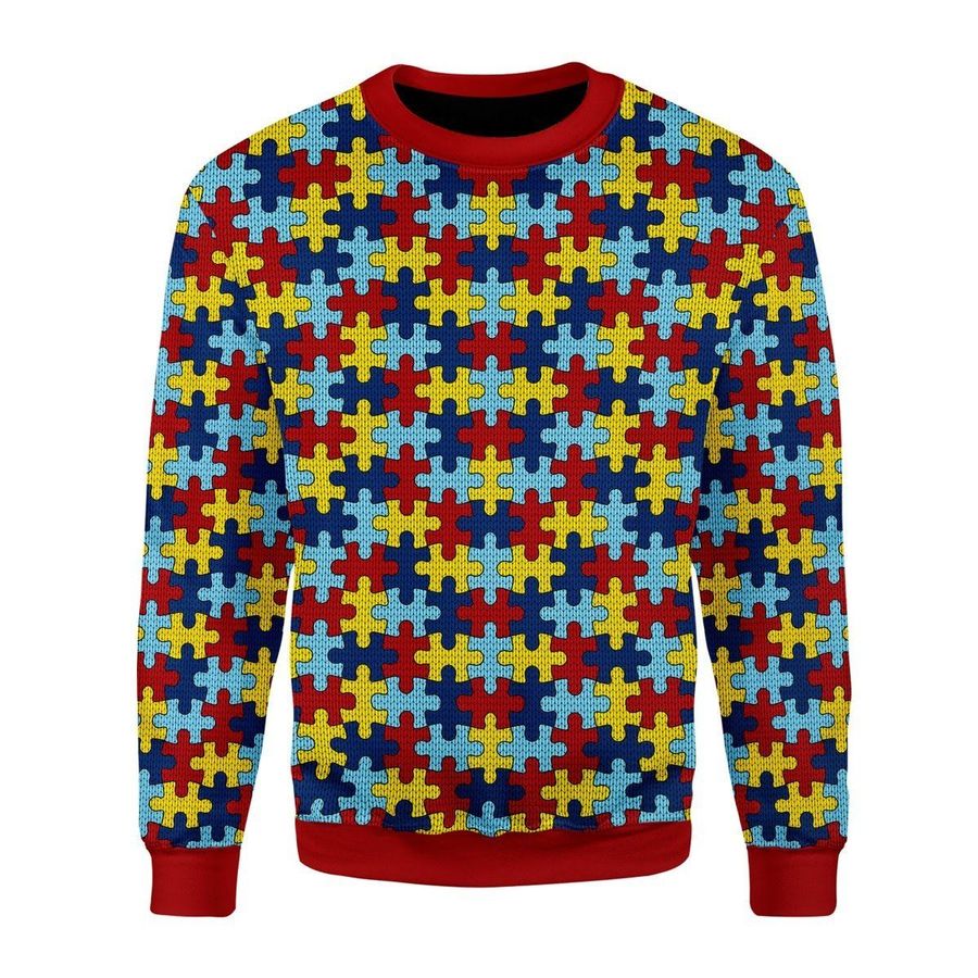 Autism Puzzel Ugly Christmas Sweater - 512