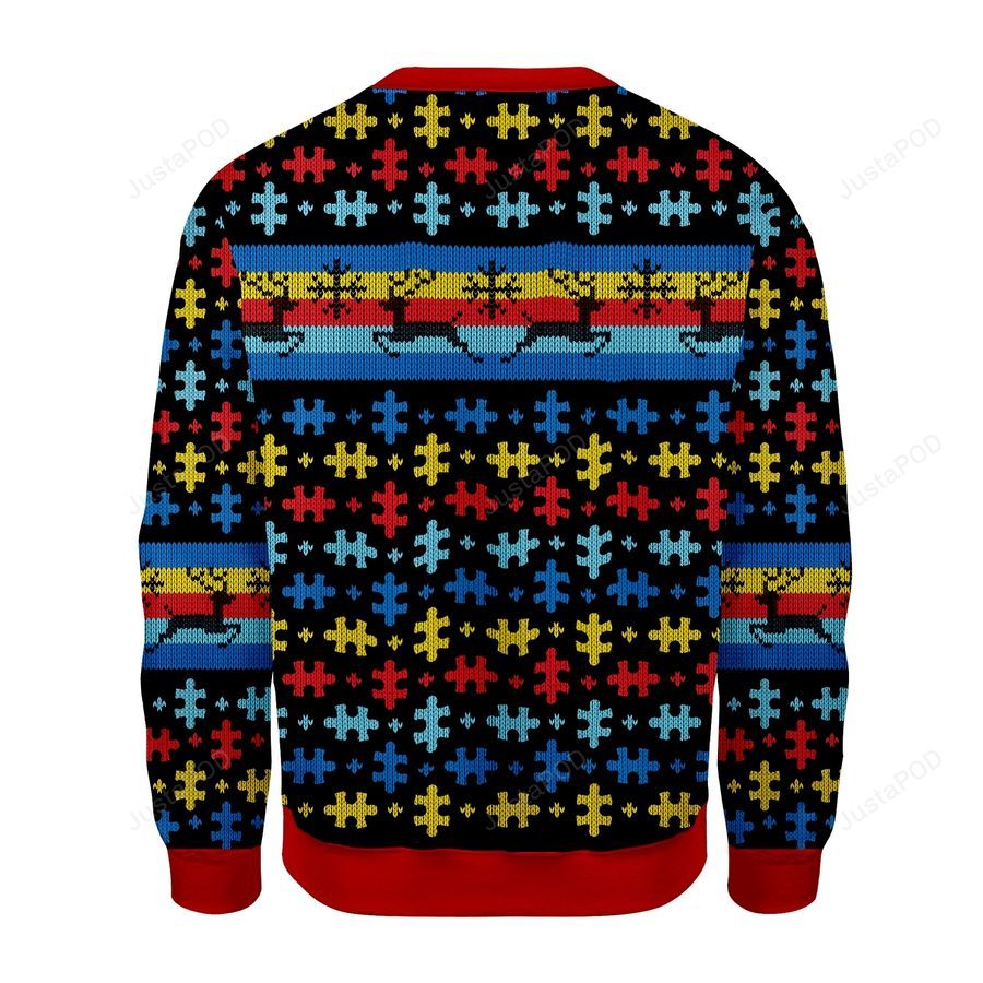 Autsim Ugly Christmas Sweater All Over Print Sweatshirt Ugly Sweater