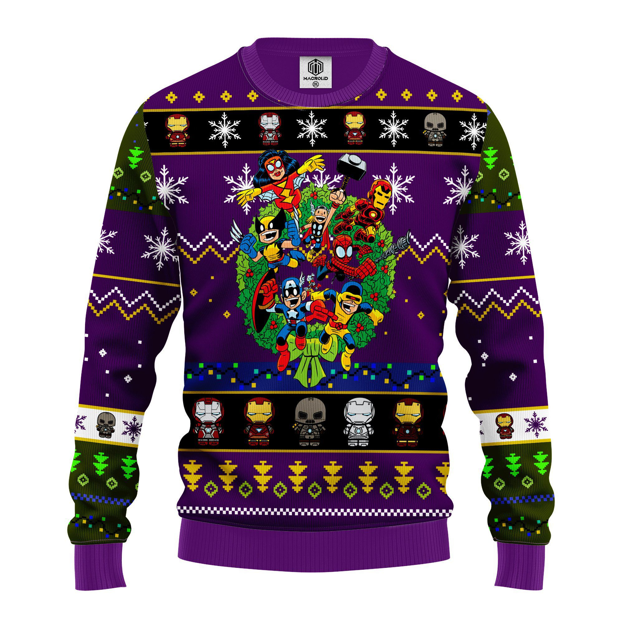 Avengers Purple Ugly Sweater