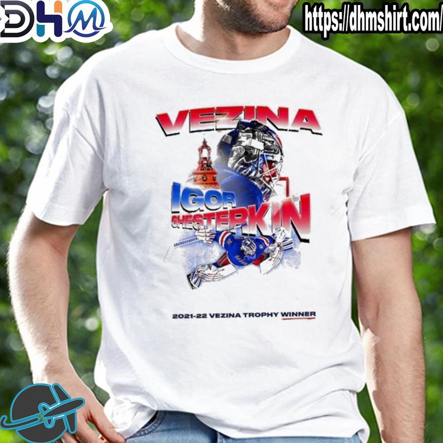 Awesome fanatics msg exclusive shesterkin vezina trophy shirt
