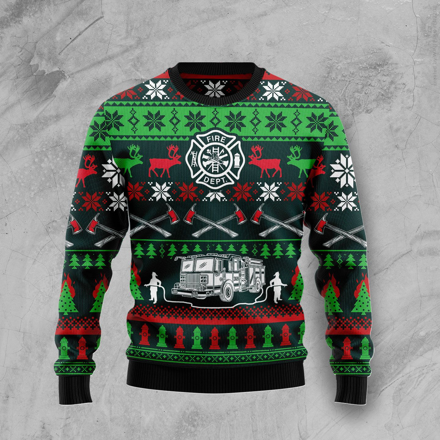 Awesome Firefighter Ugly Sweater