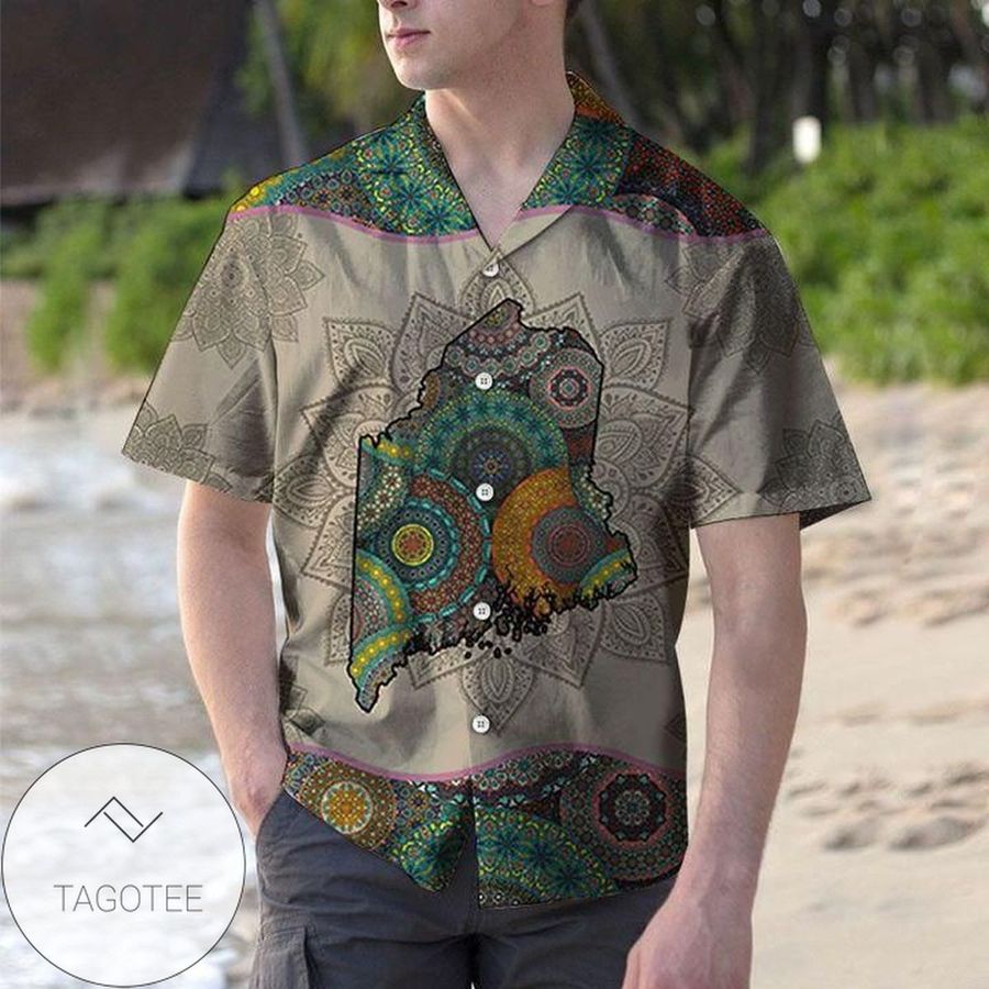 Awesome Hawaiian Aloha Shirts Mandala Maine H