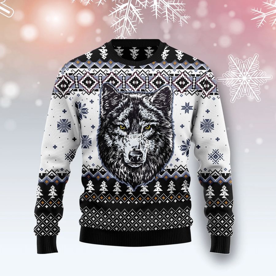 Awesome Wolf Christmas Ugly Sweater - 307