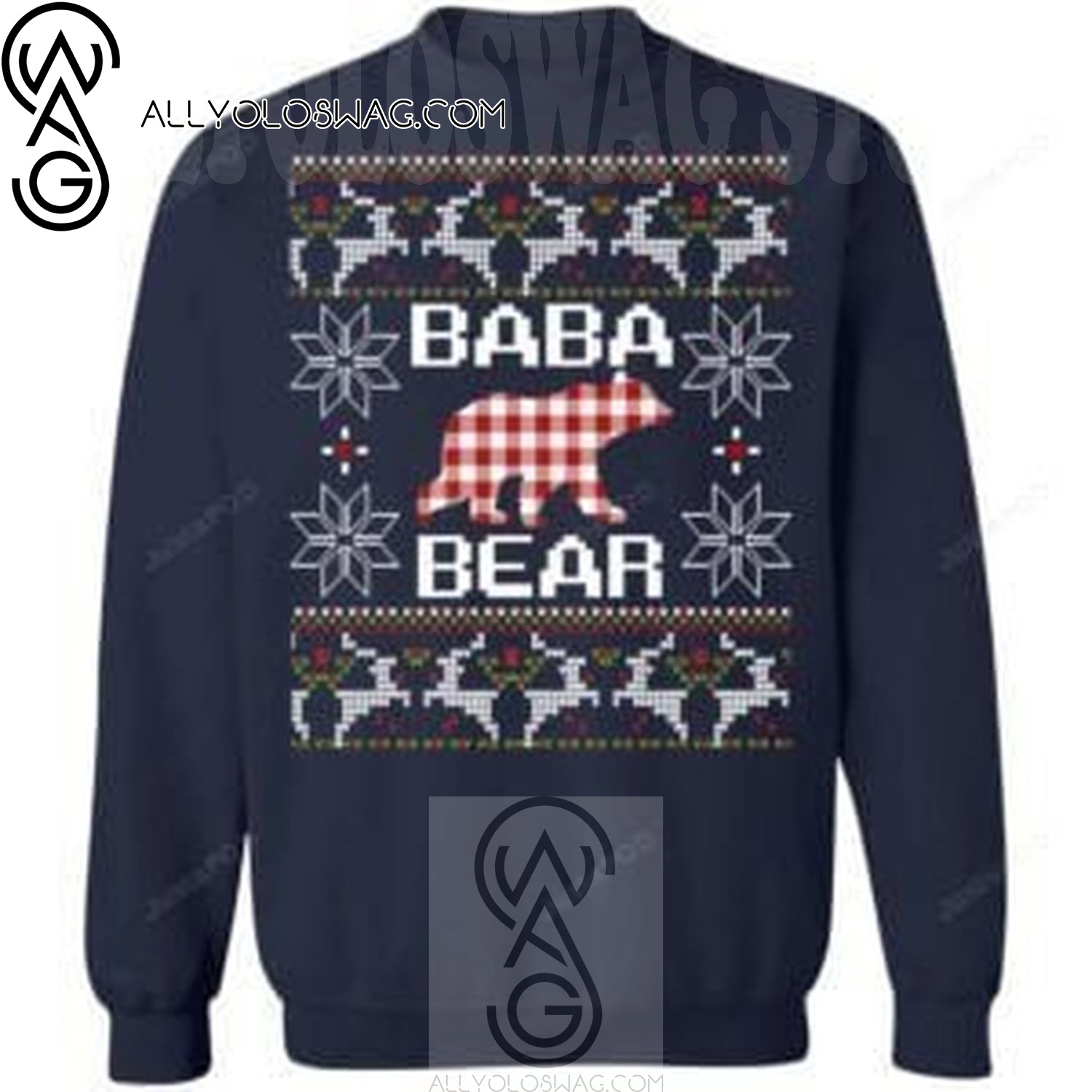 Baba Chinese Bear Holiday Party Ugly Christmas Sweater