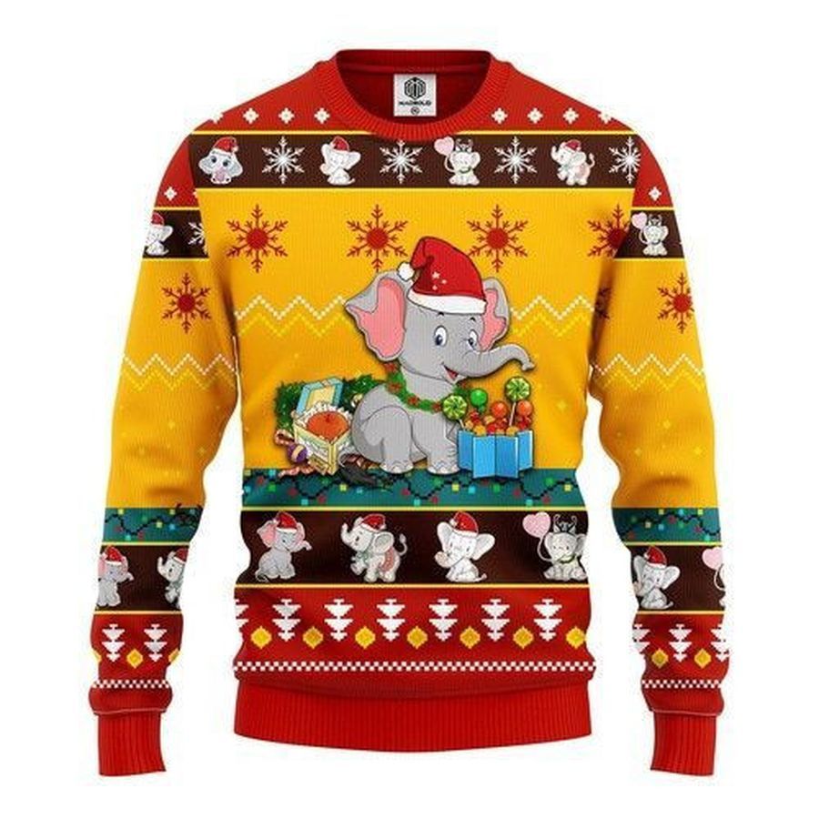 Baby Elephant Ugly Christmas Sweater All Over Print Sweatshirt Ugly