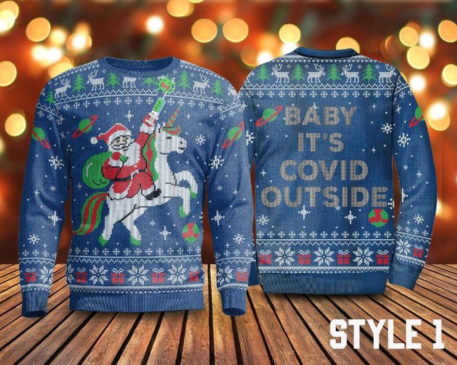 Baby It’s Covid Out Side Funny Christmas Ugly Sweater
