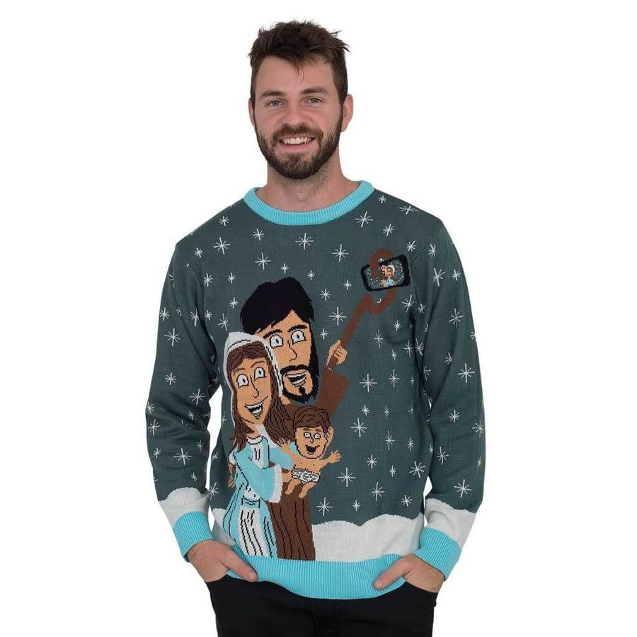 Baby Jesus Family Selfie For Unisex Ugly Christmas Sweater All