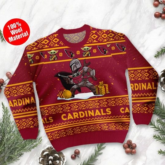Baby Yoda Boba Fett The Mandalorian Arizona Cardinals Ugly Christmas Sweater