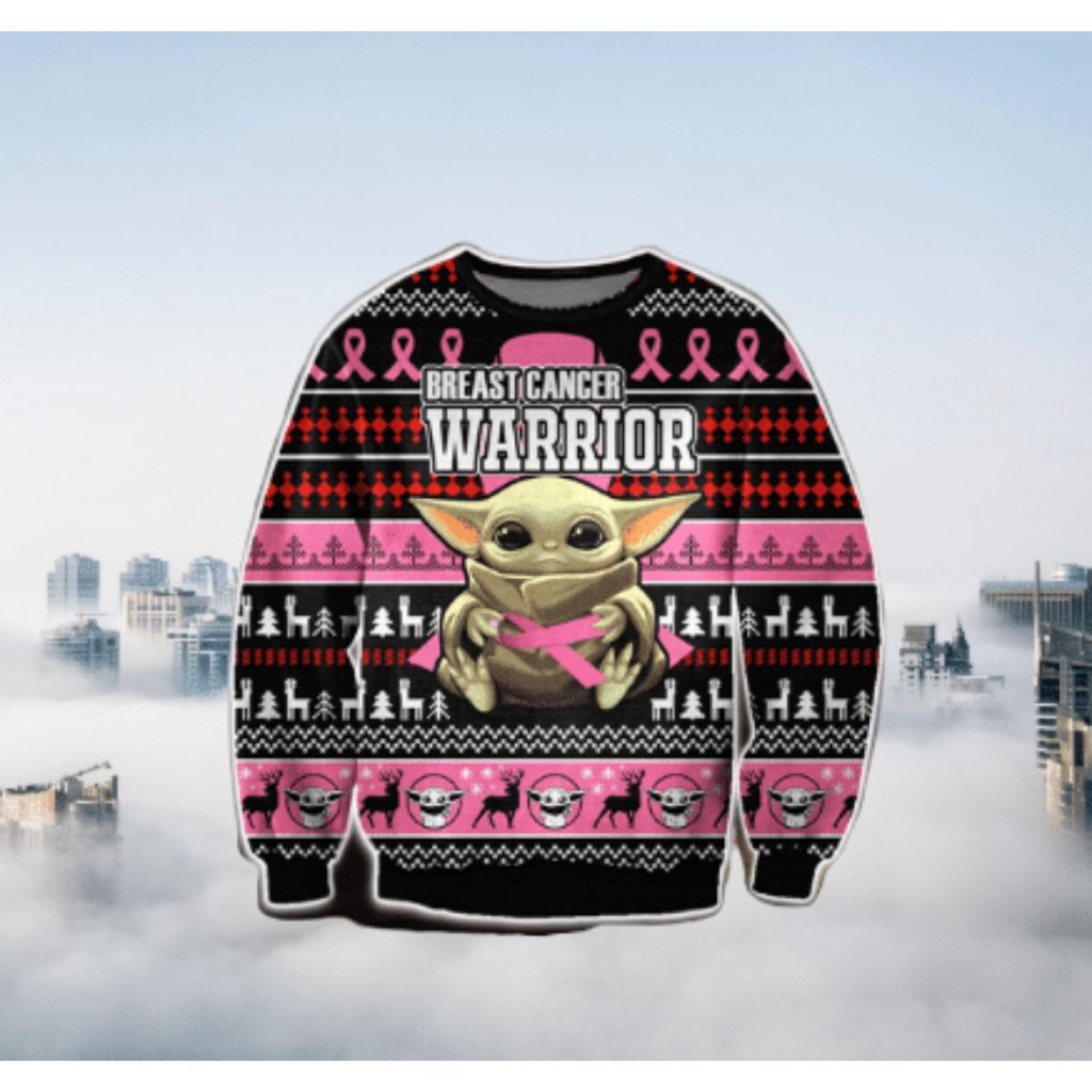 Baby Yoda Breast Cancer Ugly Sweater