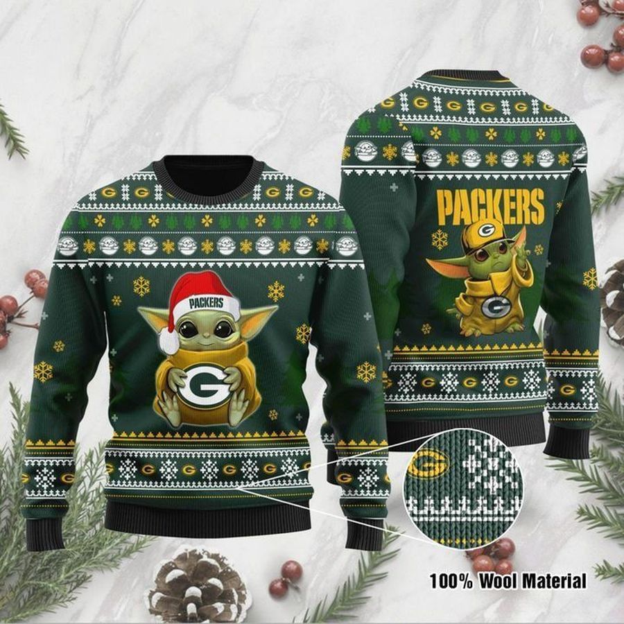 Baby Yoda Green Bay Packers For Fans Ugly Christmas Sweater