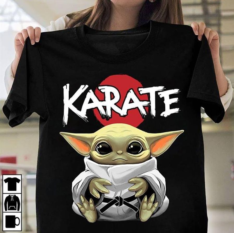 Baby Yoda Karate Edition T Shirt Black Gv28o All Sizes