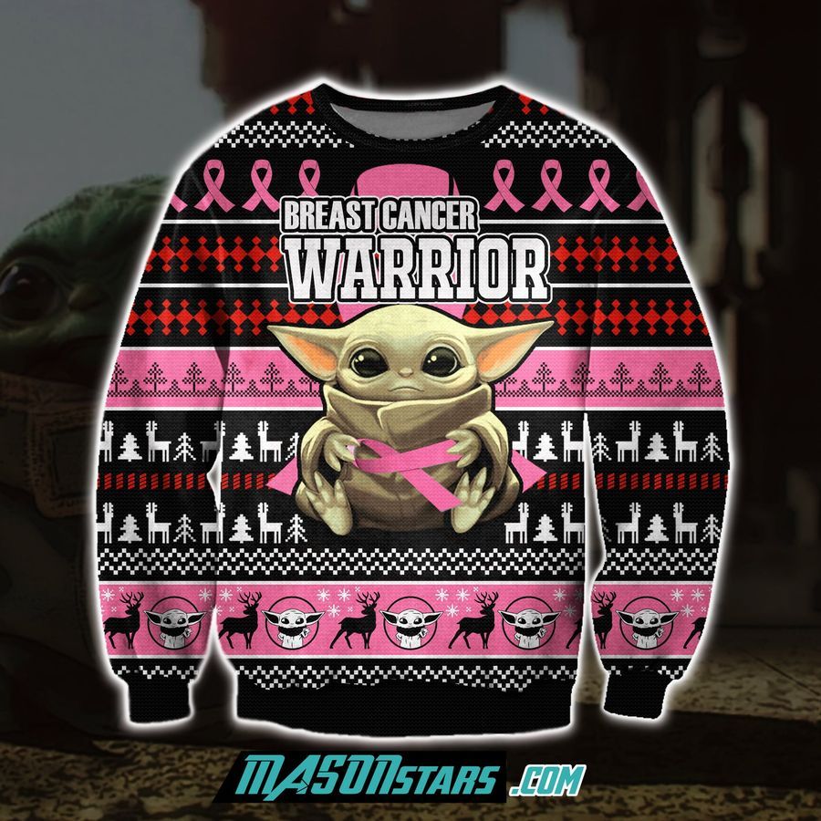Baby Yoda With Cancer 3D Print Ugly Christmas Sweater Hoodie All Over Printed Cint10016, All Over Print, 3D Tshirt, Hoodie, Sweatshirt, Long Sleeve