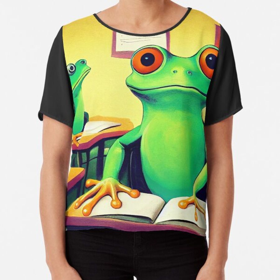 Back to School Frogs Chiffon Top