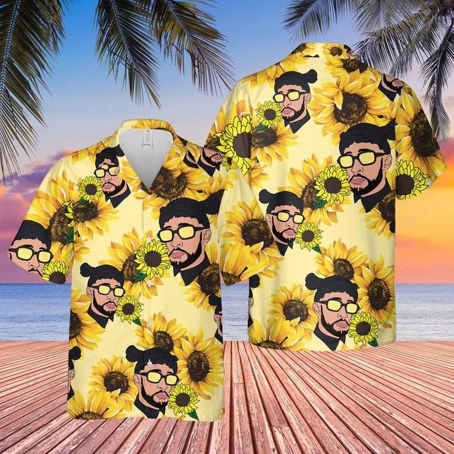 Bad-bunny Sunflower Hawaiian Aloha Shirt