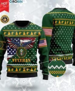 Bald Eagle Us Army Veteran For Unisex Ugly Christmas Sweater, All Over Print