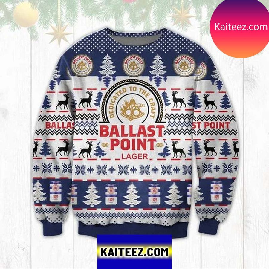 Ballast Point Lager 3D Christmas Ugly Sweater