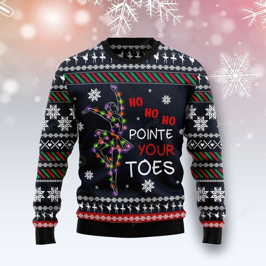 Ballet Pointe Your Toes Ugly Christmas Sweater Ugly Sweater Christmas