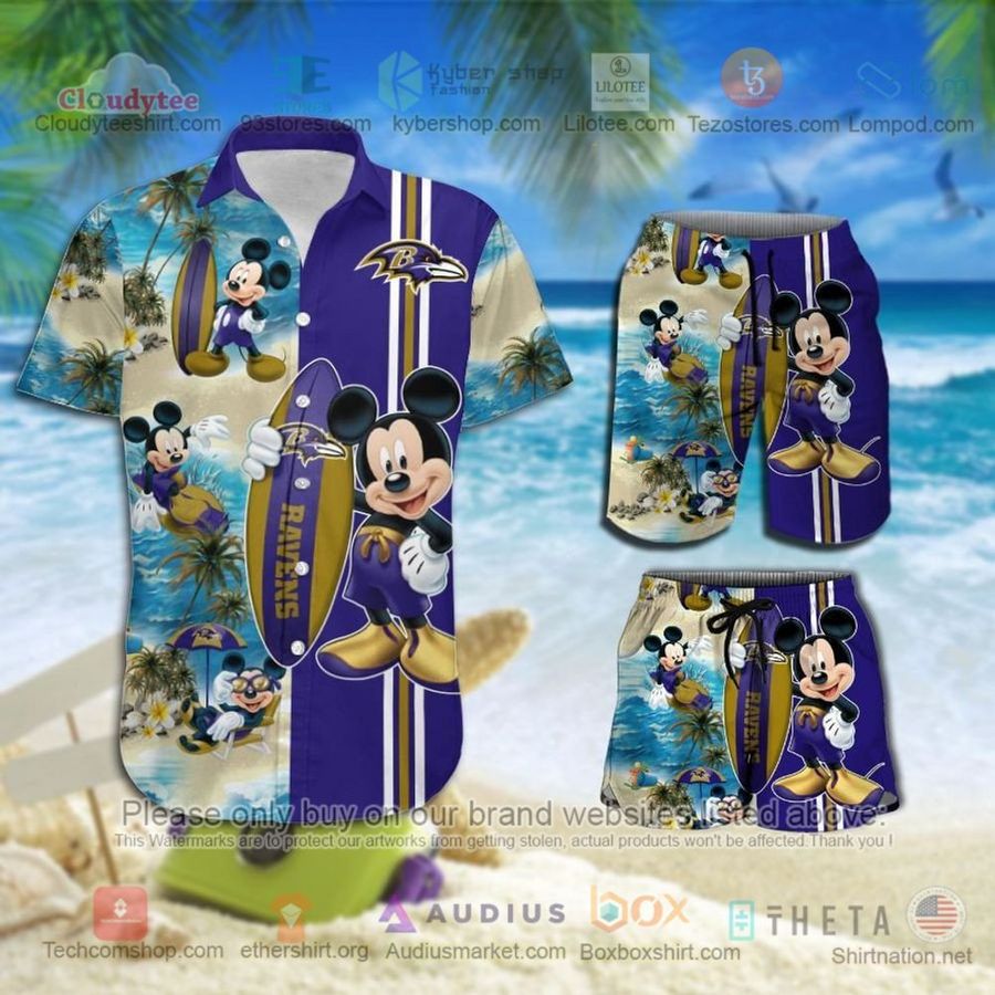 Baltimore Ravens Mickey Mouse NFL Hawaiian Shirt, Short – LIMITED EDITION