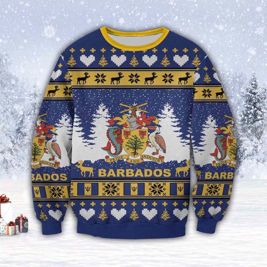 Barbados Island Ugly Christmas Sweater All Over Print Sweatshirt Ugly