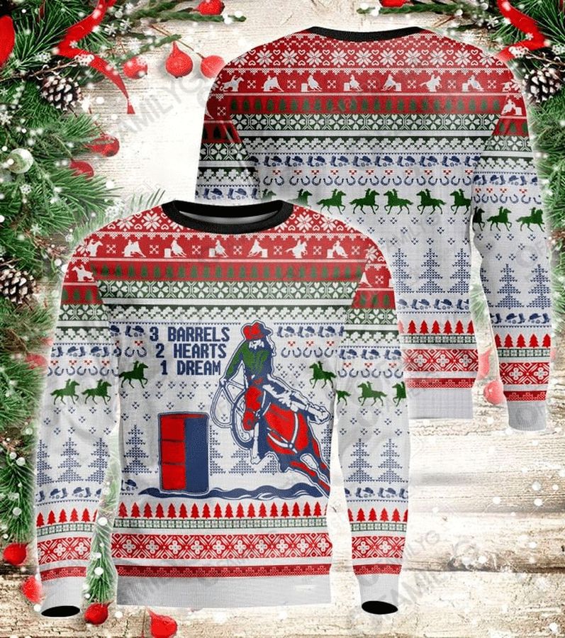 Barrel Racing Ugly Christmas Sweater, All Over Print Sweatshirt, Ugly Sweater, Christmas Sweaters, Hoodie, Sweater