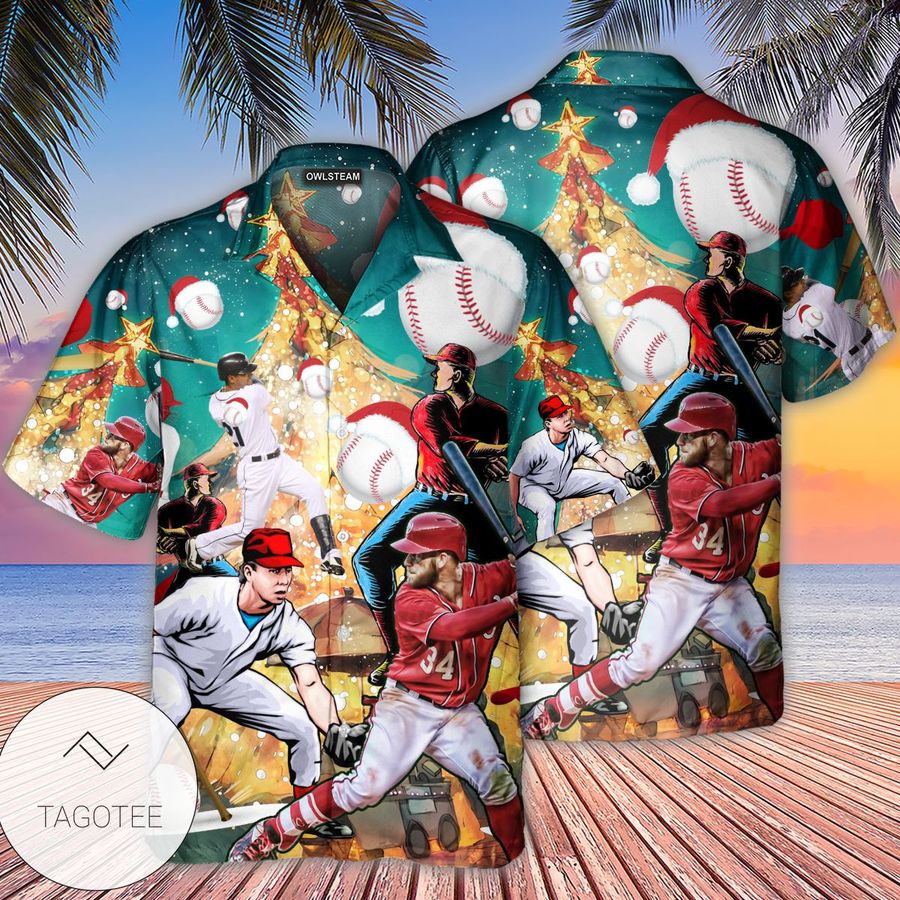 Baseball Christmas Celebration Hawaiian Shirt