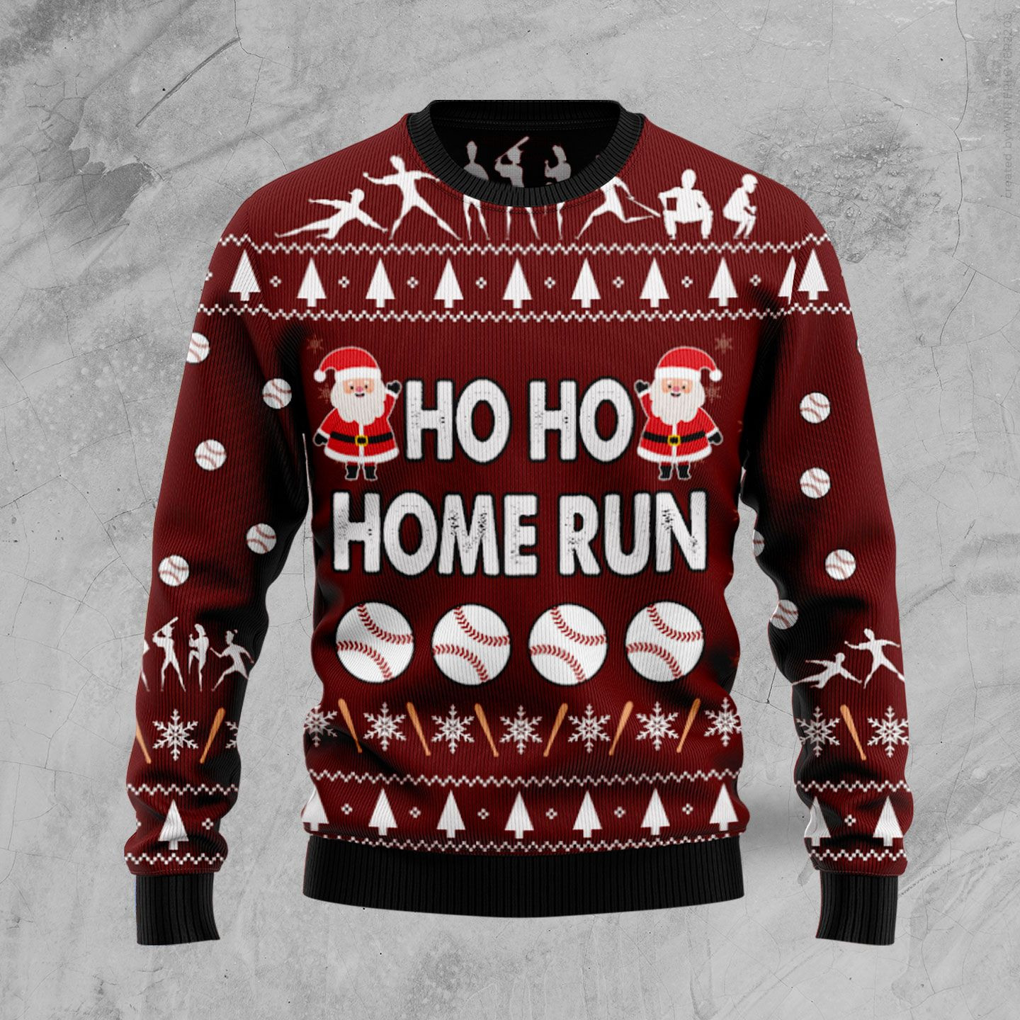 Baseball Hoho Home Run Ugly Sweater