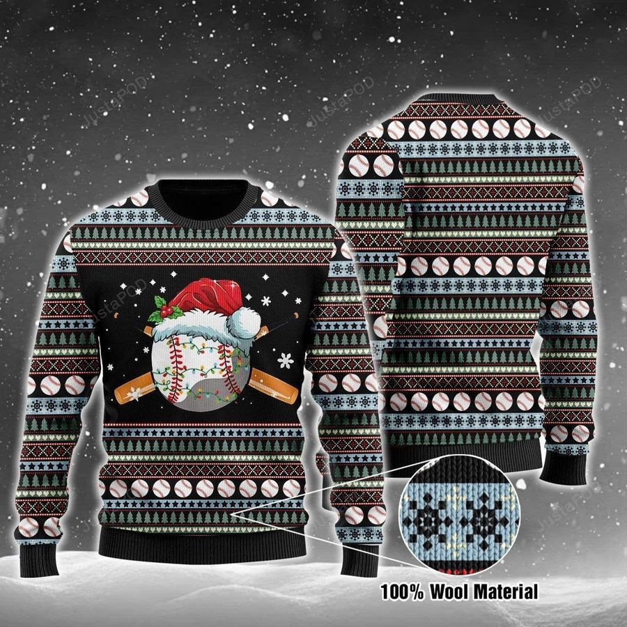Baseball Ugly Christmas Sweater All Over Print Sweatshirt Ugly Sweater