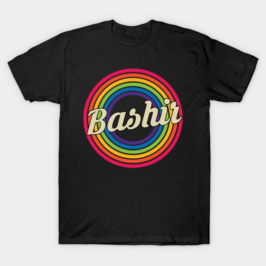 Bashir - Retro Rainbow Style T-shirt, Hoodie, SweatShirt, Long Sleeve