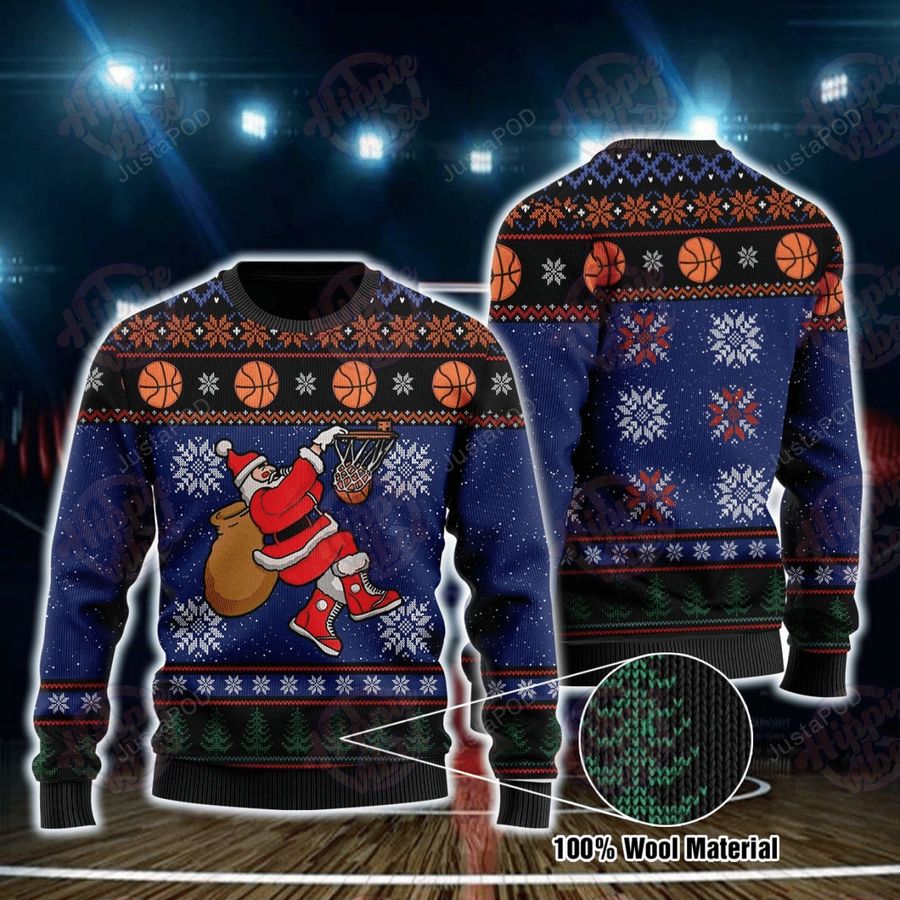 Basketball Santa Clause Ugly Christmas Sweater, All Over Print Sweatshirt, Ugly Sweater, Christmas Sweaters, Hoodie, Sweater
