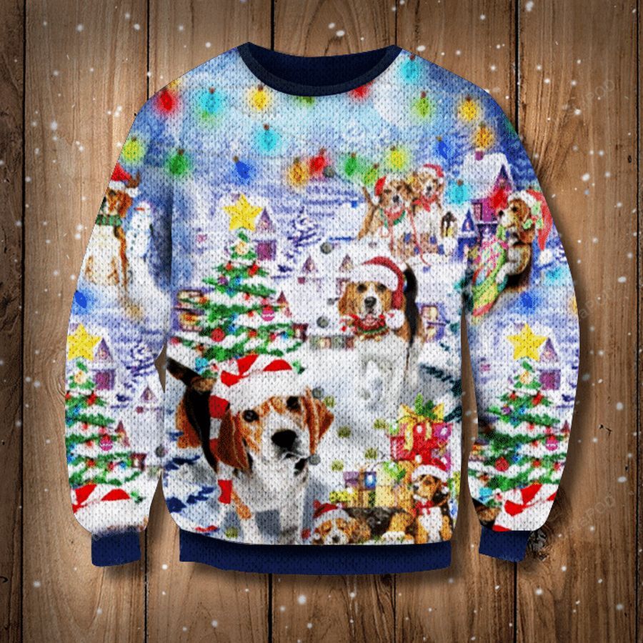 Beagle Dog Christmas Ugly Christmas Sweater All Over Print Sweatshirt