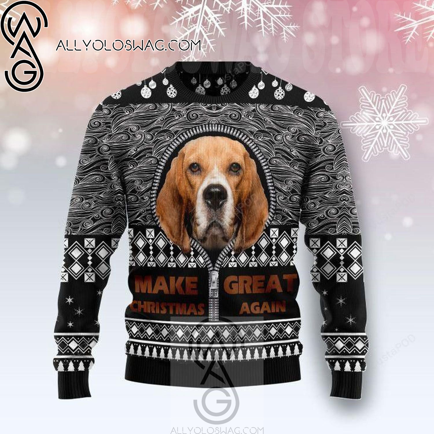 Beagle Make Great Again Holiday Party Ugly Christmas Sweater