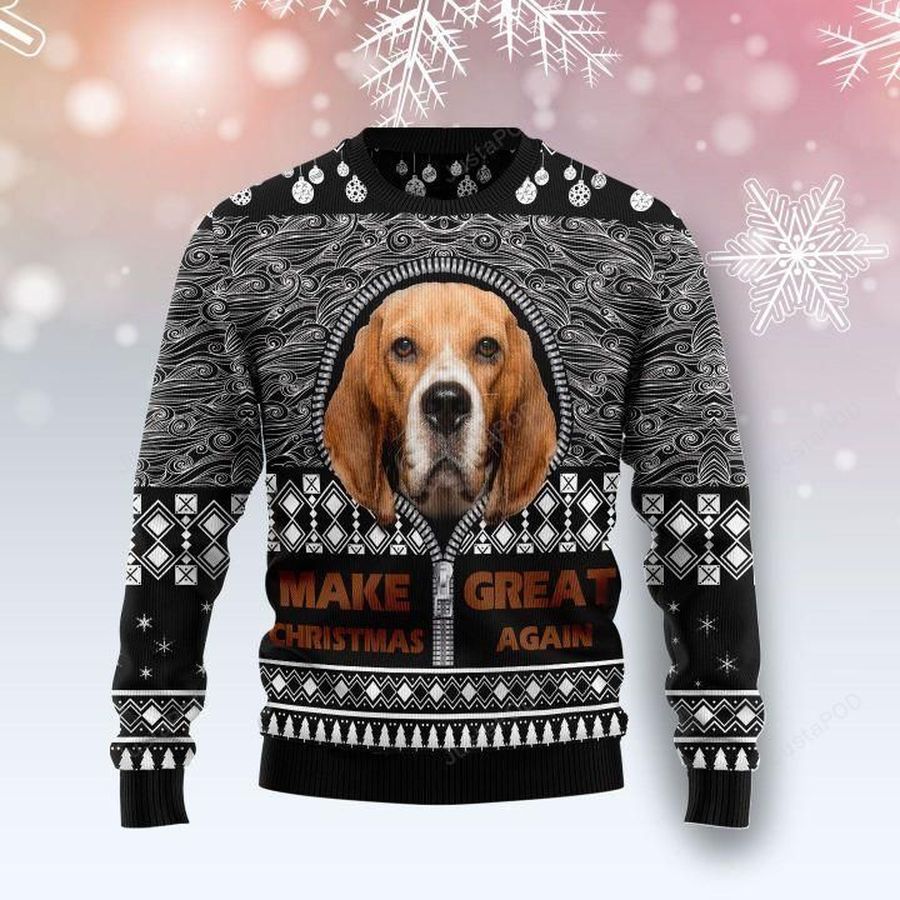 Beagle Make Great Again Ugly Christmas Sweater, All Over Print Sweatshirt, Ugly Sweater, Christmas Sweaters, Hoodie, Sweater