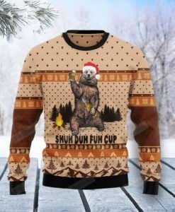 Bear Camping Ugly Christmas Sweater, All Over Print Sweatshirt