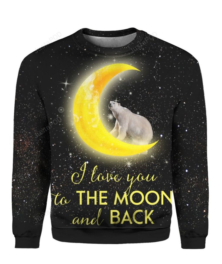 Bear I Love You To The Moon And Back Ugly Christmas Sweater, All Over Print Sweatshirt, Ugly Sweater, Christmas Sweaters, Hoodie, Sweater