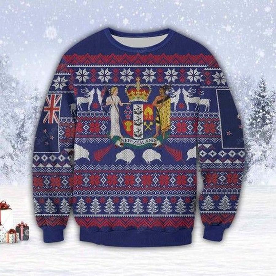 Beautiful New Zealand Ugly Christmas Sweater All Over Print Sweatshirt