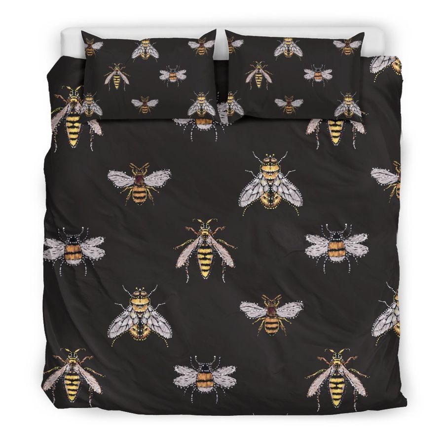 Bee Lovers Honey Gifts Pattern Print Duvet Cover Bedding Set