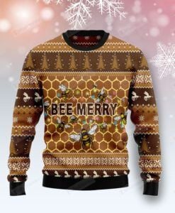 Bee Merry Ugly Christmas Sweater, All Over Print Sweatshirt