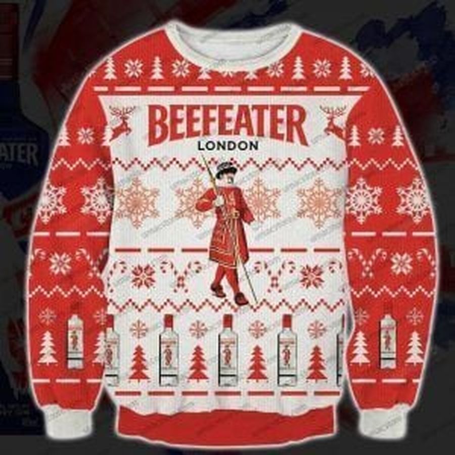 Beefeater Gin 3D Print Winter Ugly Christmas Sweater, Ugly Sweater, Christmas Sweaters, Hoodie, Sweater