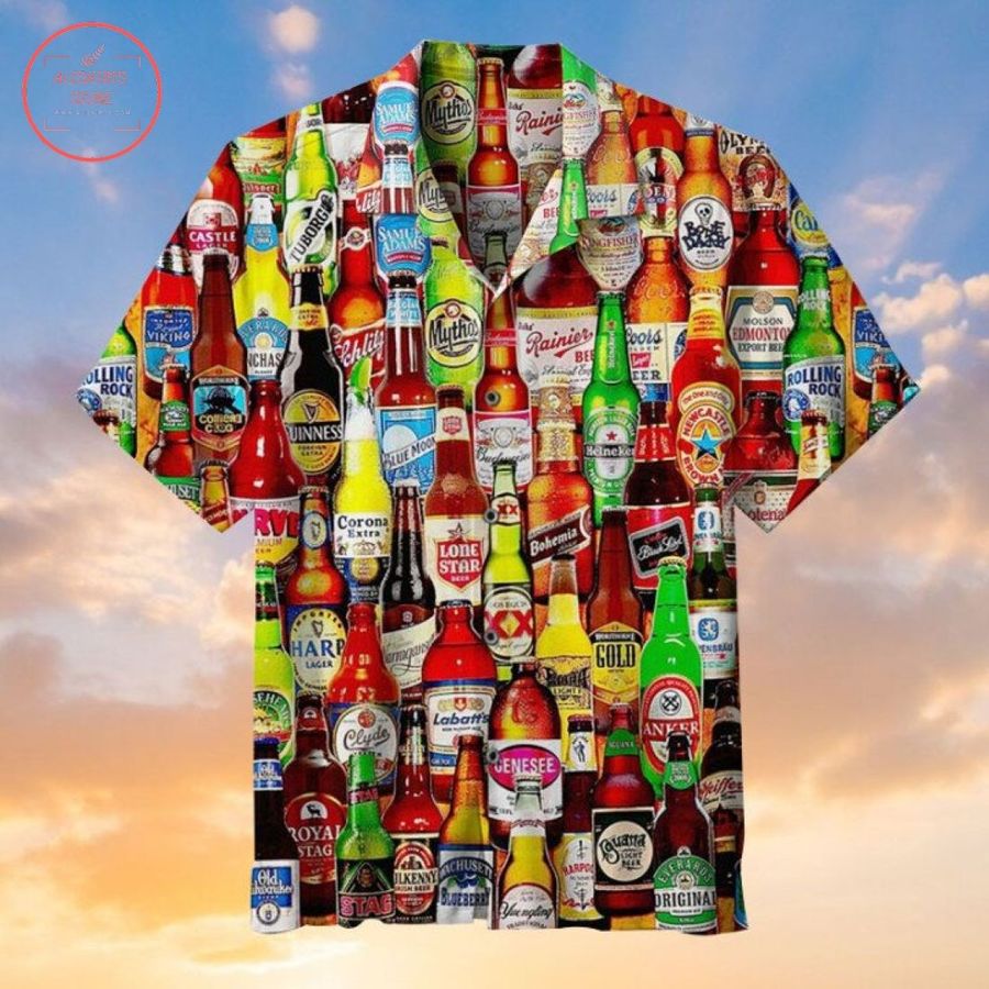 Beer Bottle Major League Puzzle Hawaiian Shirt