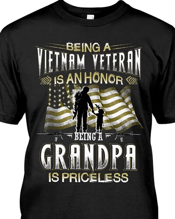 Being A Vietnam Veteran Is An Honor Being A Grandpa Is Princeless T Shirt Black C2 Y82c2 Plus Size