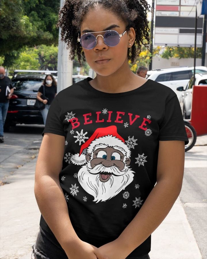 Believe in Santa Claus – Black Santa Claus, Christmas day ugly sweater