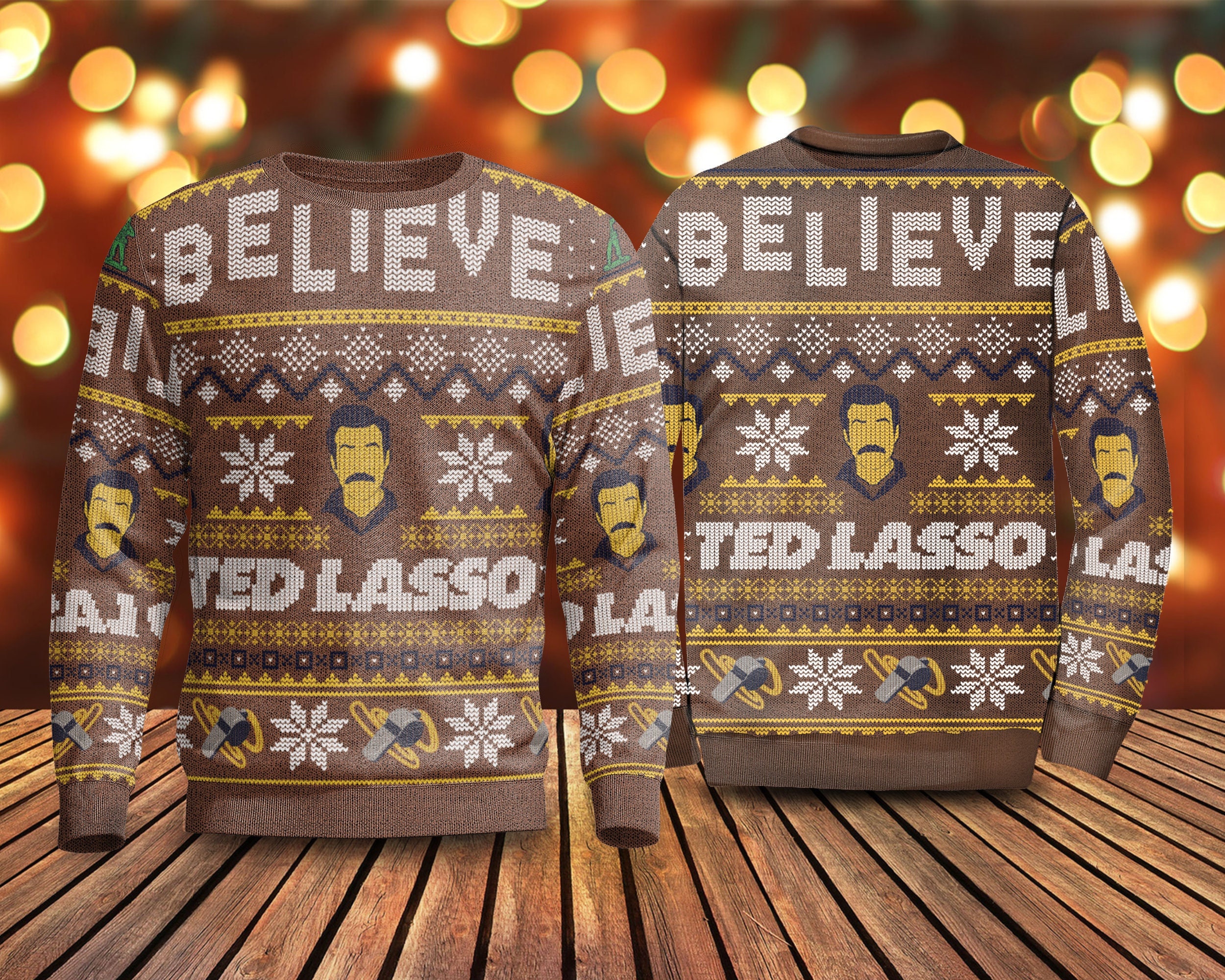 Believe TedLasso Ugly Christmas Sweater Gift Idea